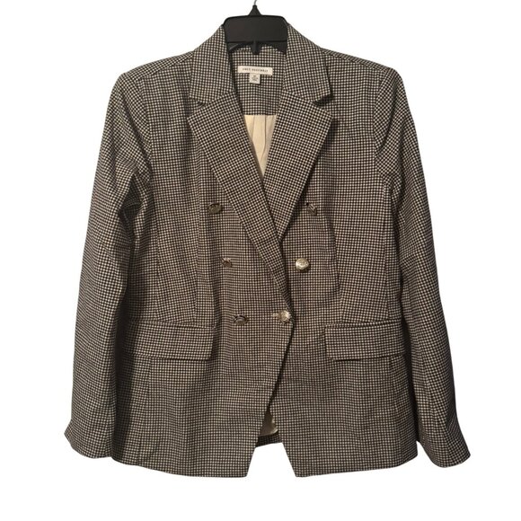 Free Assembly Womens Houndstooth Blazer Jacket Size M Cotton/Spandex Blend Doubl - Picture 1 of 12